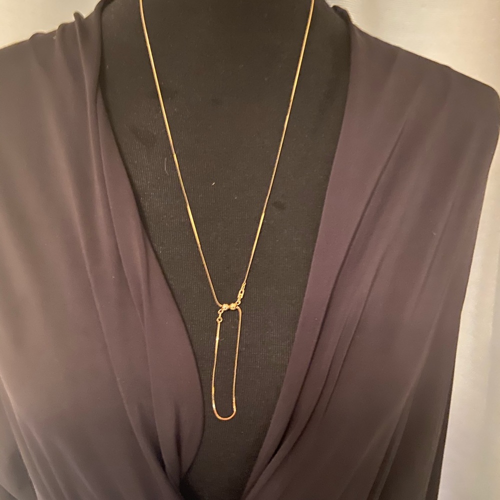 Solid 14k Moder Layers Chain Necklace - image 5